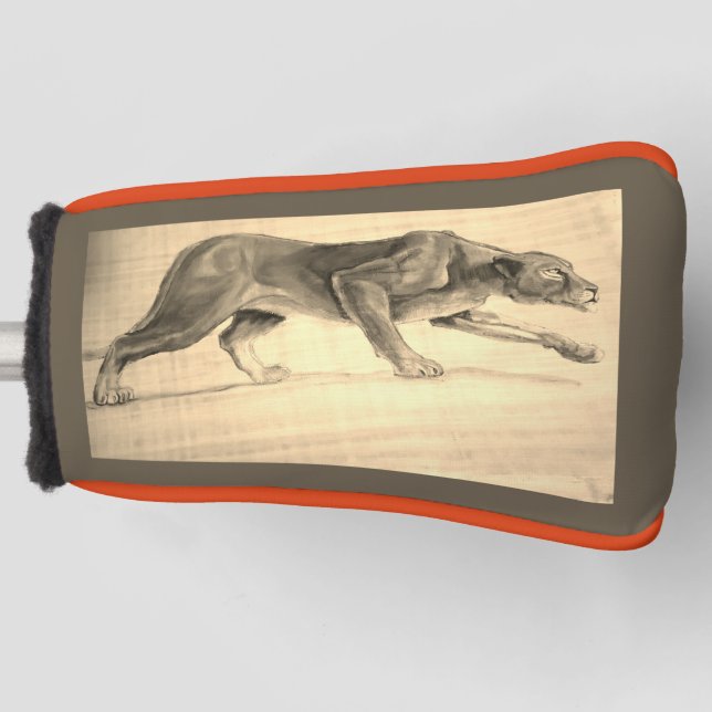 Mountain Löwe Cougar Original Öl Aileen© Golf Headcover (Vorderseite)