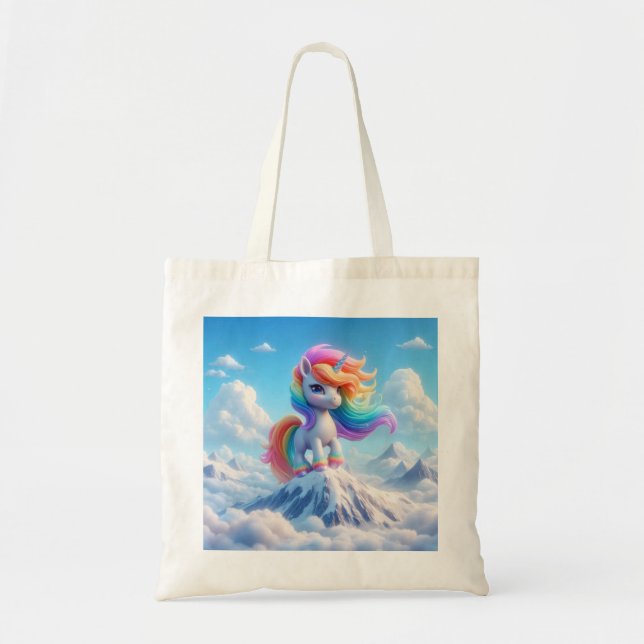 Mountain Magic Rainbow Unicorn Tragetasche (Vorne)