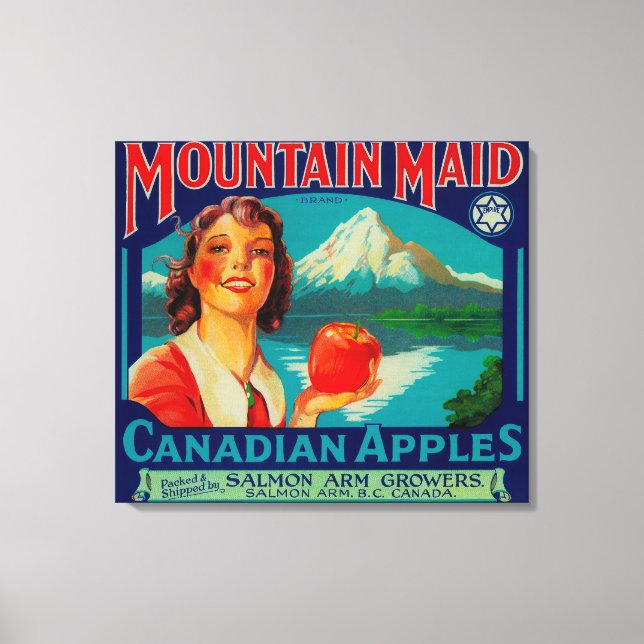 Mountain Maid Apple LabelKanada Leinwanddruck (Vorderseite)