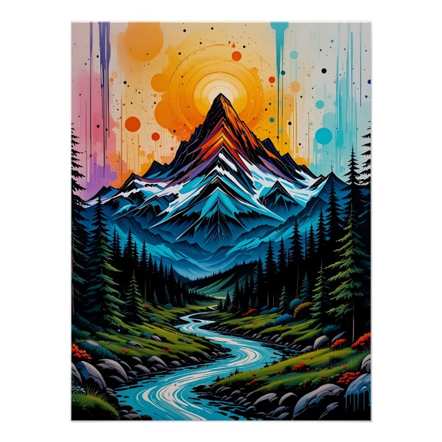 Mountain Majesty: Nature-Inspirred Graffit Poster (Vorderseite)