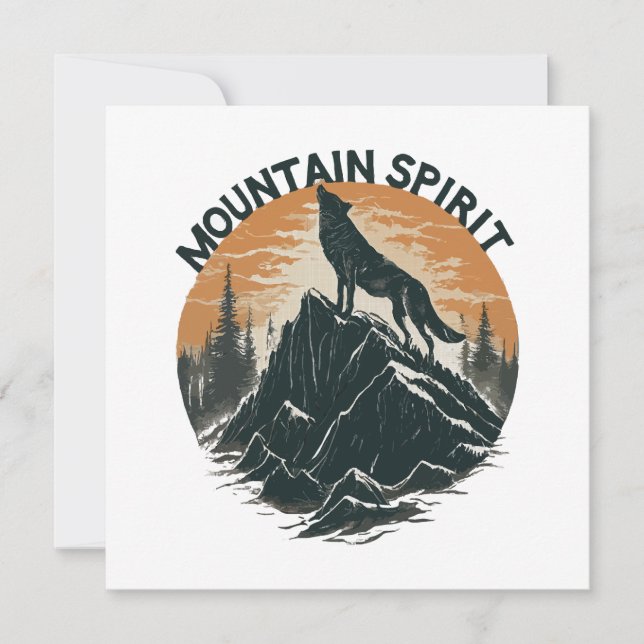 Mountain Majesty Wolf Howling auf dem Gipfel (Vorderseite)