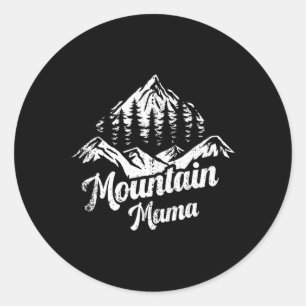 Mountain Mama Camping Wandern Mutter Abenteuer Müt Runder Aufkleber