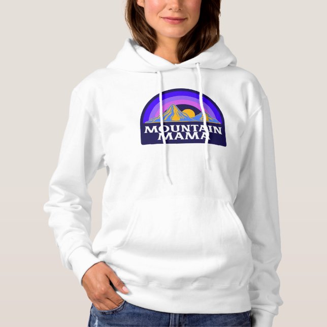"Mountain Mama" Hooded Sweatshirt - Lila Programm (Vorderseite)