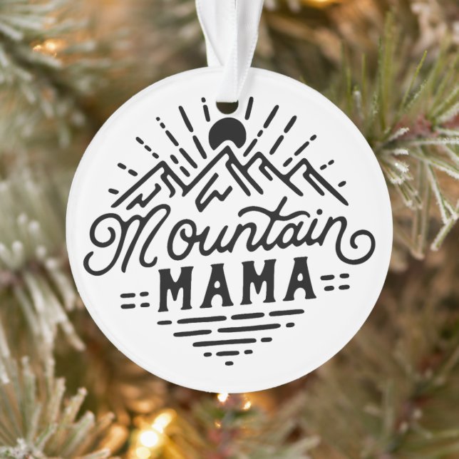 Mountain Mama Retro boho Ornament (Baum)