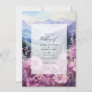 Mountain Mauve Floral Wedding Einladung