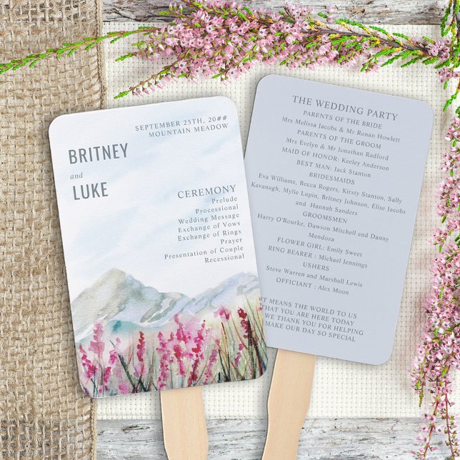 Mountain Meadow Watercolor Dusty Blue Program Fächer (Von Creator hochgeladen)