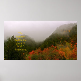 Mountain Mist Print w/Scripture Verse Poster