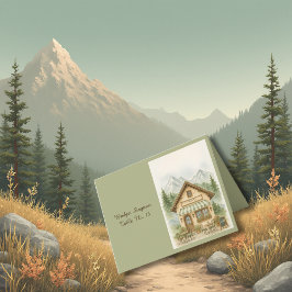 Mountain Monogram Hochzeit in Urlaubsort Gästekart Dankeskarte