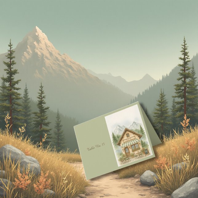 Mountain Monogram Wedding Destination Tischnummer (Von Creator hochgeladen)