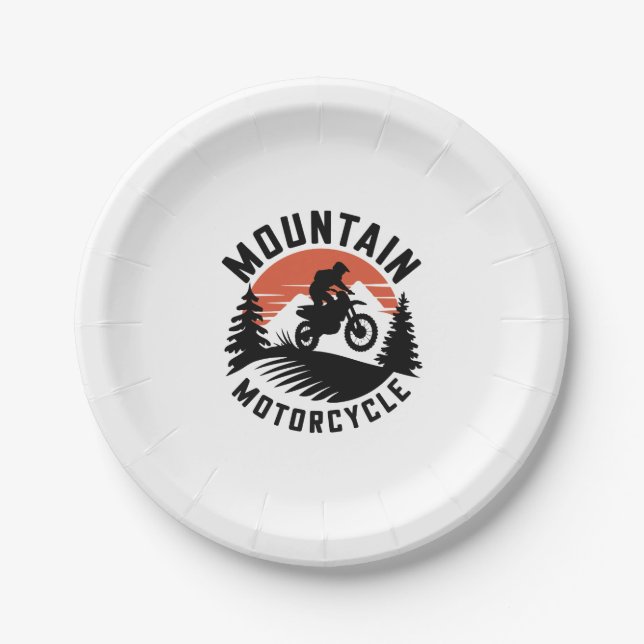 Mountain Motorcycle Pappteller (Vorderseite)