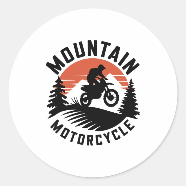 Mountain Motorcycle Runder Aufkleber (Vorderseite)