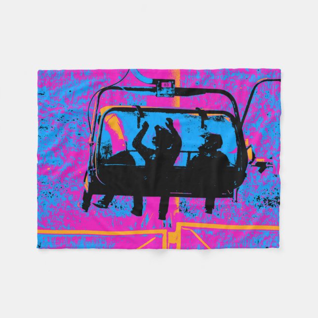 Mountain - Mountainbike fahren Fleecedecke (Vorderseite (Horizontal))