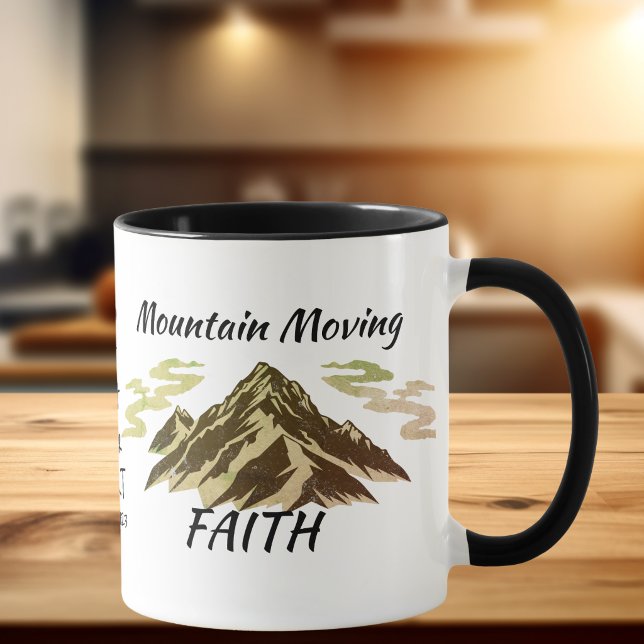 Mountain Moving Brown Bible Verse Personalisieren  Tasse (Von Creator hochgeladen)
