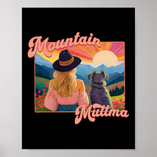 Mountain Muttma Boho Hund Wanderweg Camping Abente Poster