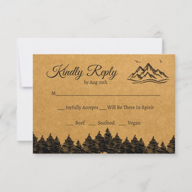 Mountain Nature Rustic Woodsy UAWG Wedding Card Dankeskarte (Vorderseite)