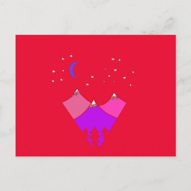 Mountain Night Sky Card - Geburtstag, Danke, NYE Postkarte (Vorderseite)