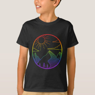 Mountain Outdoors Subtile Pride Logo Wandern Sonne T-Shirt
