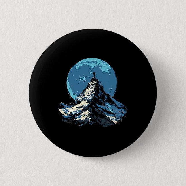 Mountain Peak Adventure Design - Climbing And Hiki Button (Vorderseite)