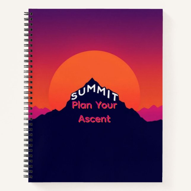 Mountain Perspective | Integrated Summit Typograph Notizbuch (Vorderseite)