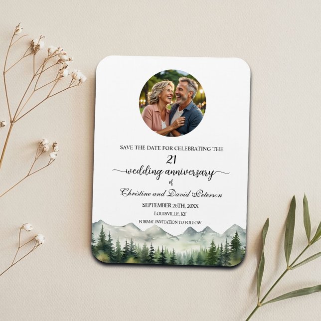 Mountain Pine 21 Hochzeitstag Save the Date Magnet (Von Creator hochgeladen)