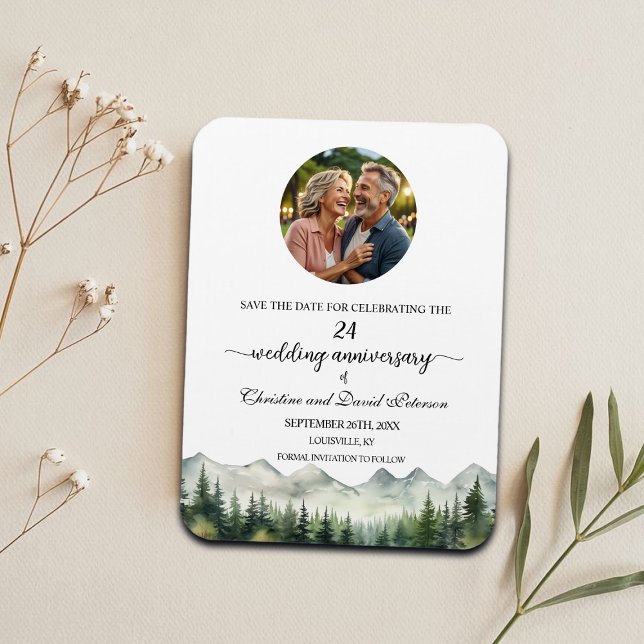 Mountain Pine 24 Hochzeitstag Save the Date Magnet (Von Creator hochgeladen)