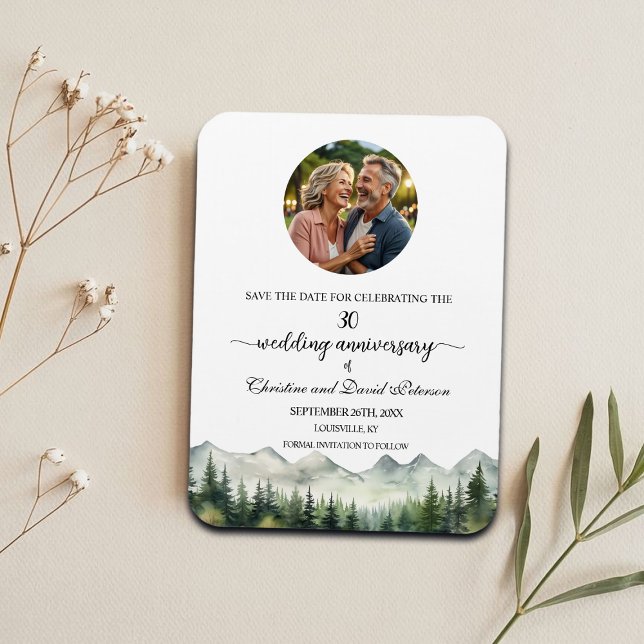 Mountain Pine 30 Hochzeitstag Save the Date Magnet (Von Creator hochgeladen)