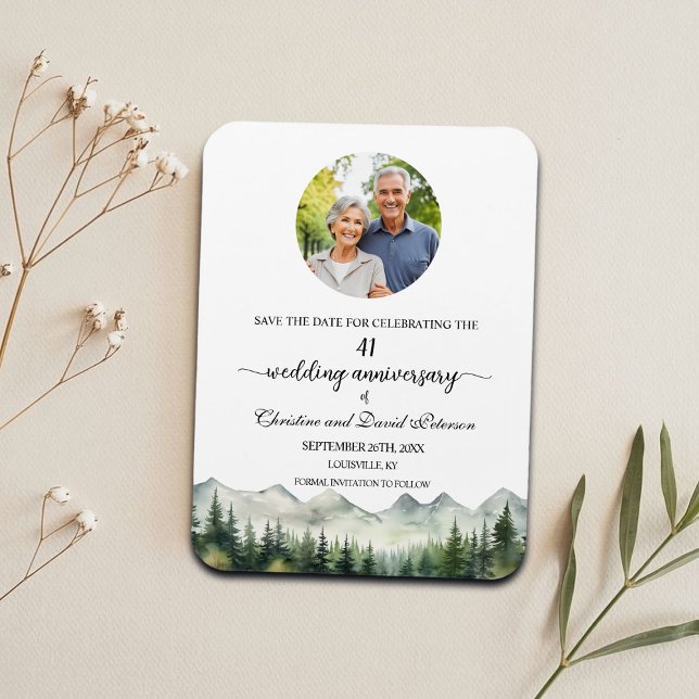 Mountain Pine 41 Wedding Anniversary Save the Date Magnet (Von Creator hochgeladen)