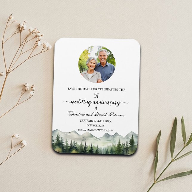 Mountain Pine 51 Hochzeitstag Save-the-Date Magnet (Von Creator hochgeladen)