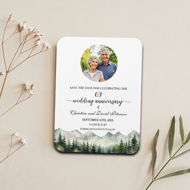 Mountain Pine 69 Wedding Anniversary Save the Date Magnet (Von Creator hochgeladen)