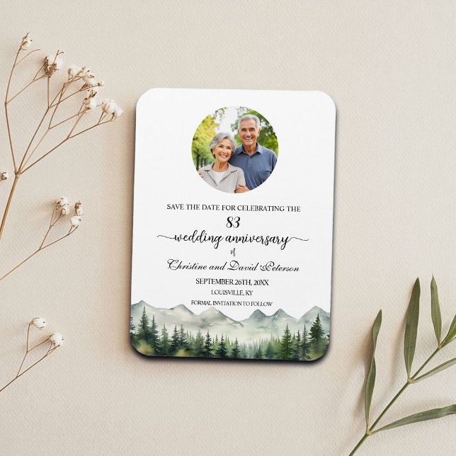 Mountain Pine 83 Wedding Anniversary Save the Date Magnet (Von Creator hochgeladen)