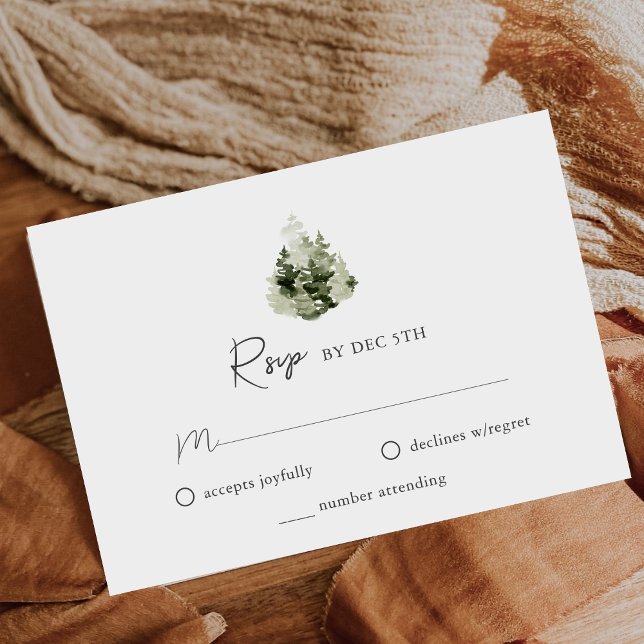 Mountain Pine Forest Wedding RSVP Card (Von Creator hochgeladen)