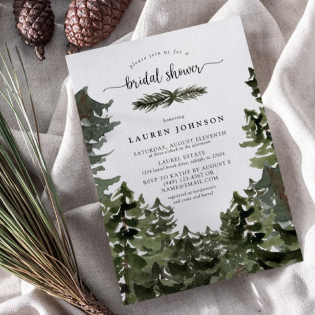Mountain Pine Forest Winter Brautparty Einladung (Bridal Shower Invitation!)