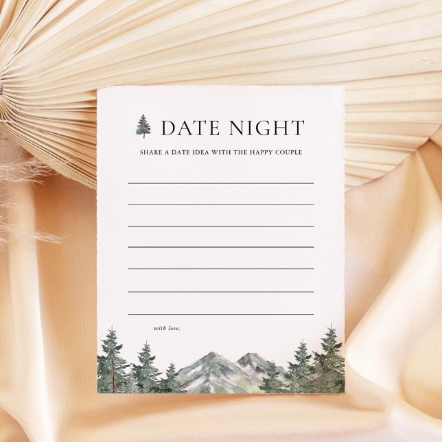 Mountain Pine Tree Brautparty Date Night Cards (Von Creator hochgeladen)