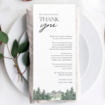 Mountain Pine Tree Rustic Wedding Danke Karten<br><div class="desc">Mountain Pine Tree Rustic Wedding Danke Karten</div>