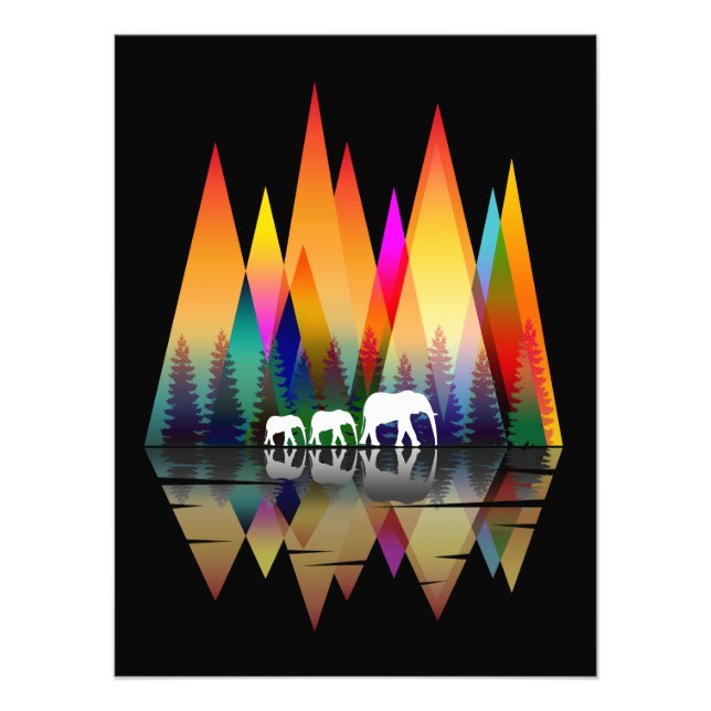 MOUNTAIN RAINBOW ELEPHANT FOTODRUCK (Vorne)