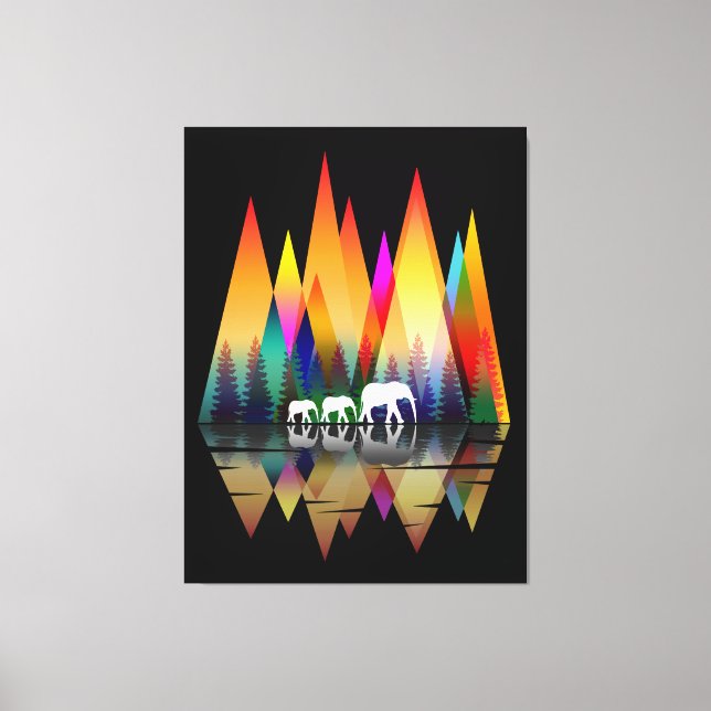MOUNTAIN RAINBOW ELEPHANT LEINWANDDRUCK (Vorderseite)