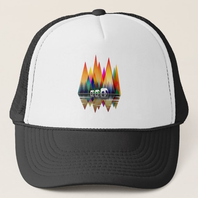 MOUNTAIN RAINBOW ELEPHANT TRUCKERKAPPE (Vorderseite)