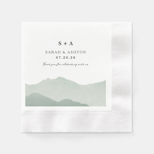 Mountain Range Wedding Serviette (Vorderseite)