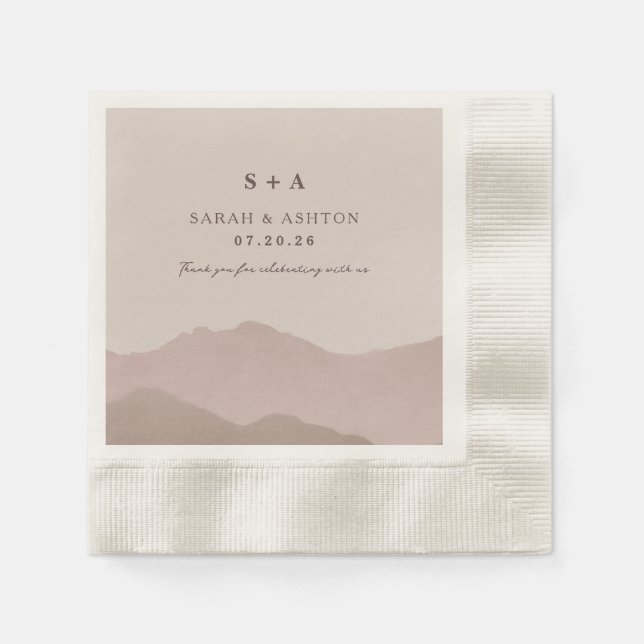 Mountain Range Wedding Serviette (Vorderseite)