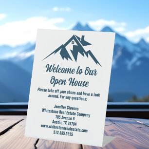 Mountain Real Anwesen Company Custom Open House Sockelschild