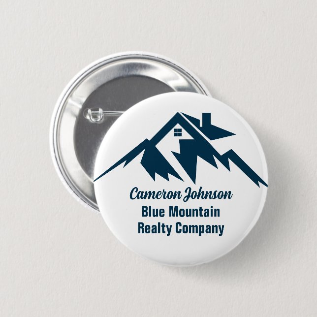 Mountain Real Estate Company Custom Marketing Button (Vorne & Hinten)
