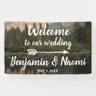 Mountain Reflection Wedding Willkommensbanner Banner