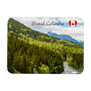 Mountain River im Wald von British Columbia Magnet