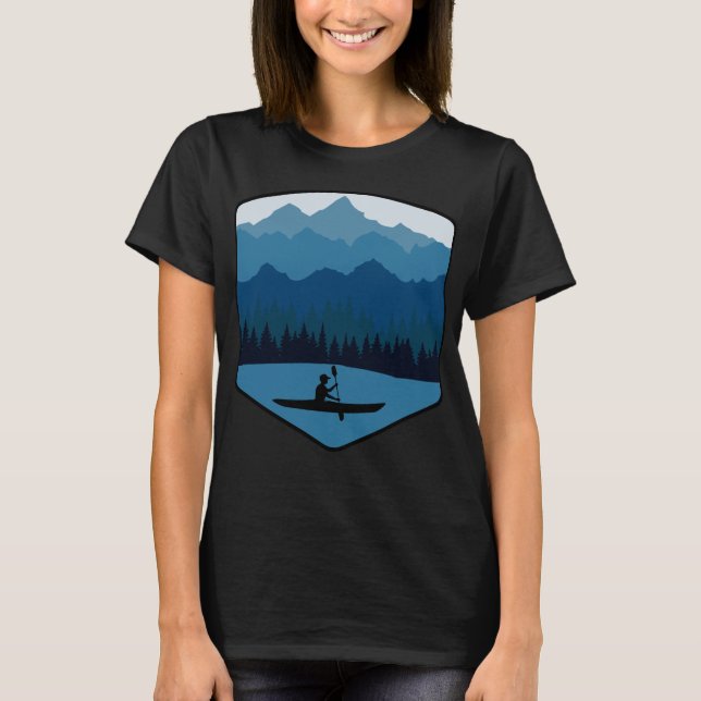 Mountain River Lake Kayaking Kanu Kayak Paddling T-Shirt (Vorderseite)