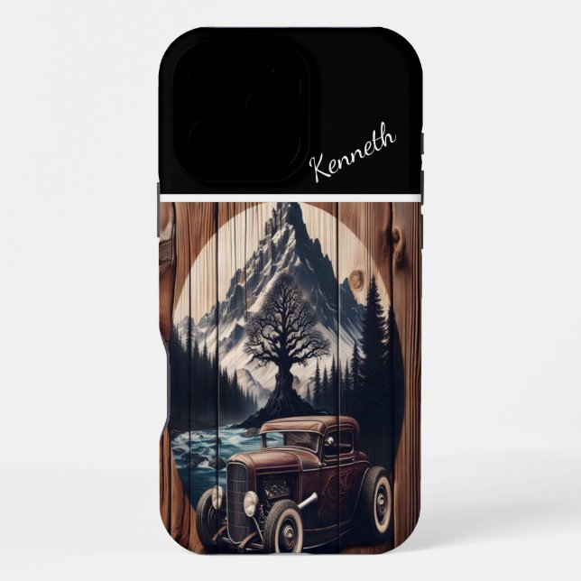 Mountain Road Hot Rod iPhone Hülle (Rückseite)