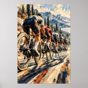 Mountain Road Radfahren Peloton Expressive Sport W Poster