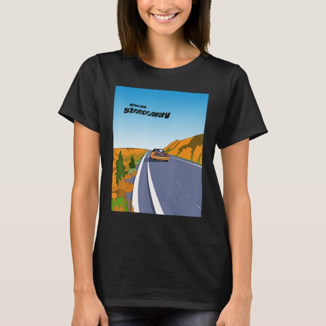 Mountain Road Trip for Car Enthusiasts and Stress  T-Shirt (Vorderseite)