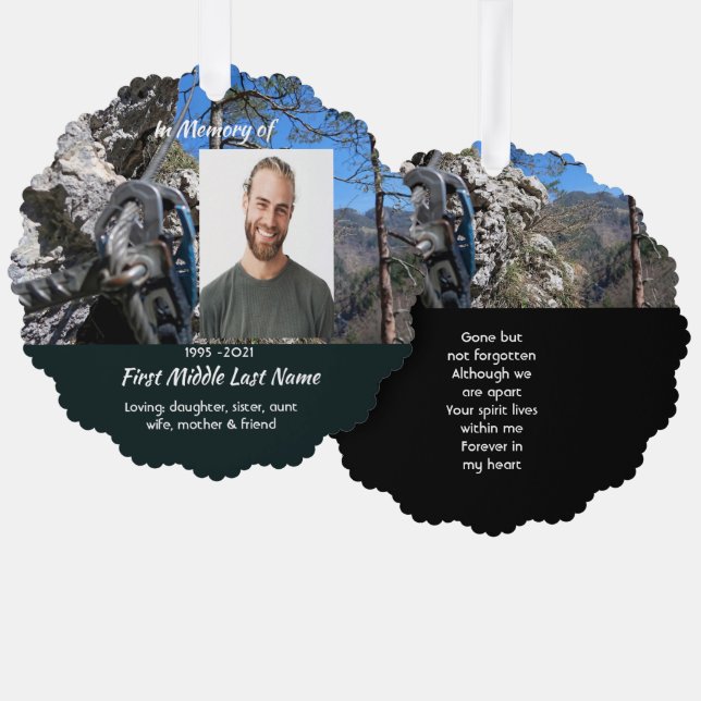 Mountain Rock Climbing  Memorial Keepsake  Ornament Karte (Vorderseite/Rückseite)