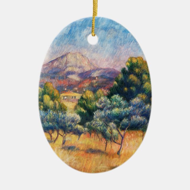 Mountain Sainte-Victoire Paysage von Renoir Keramik Ornament (Vorne)