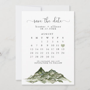 Mountain Save the Date Calendar Einladung